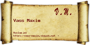 Vass Maxim névjegykártya