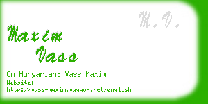 maxim vass business card